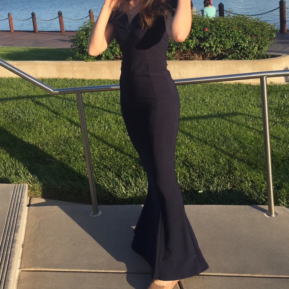 Navy Blue Bodycon Maxi Dress